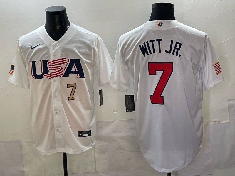 Men 2026 World Cub USA #7 Witt jr white Nike MLB Jersey style 05